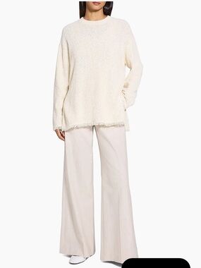 Theory Relaxed Terry Sweater Ivory Size L